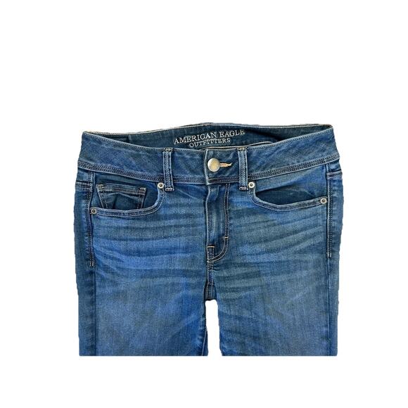 Y2K American Eagle Flare Bootcut Kickboot Stretch Denim Jeans Low Rise 6 Short - Picture 2 of 8